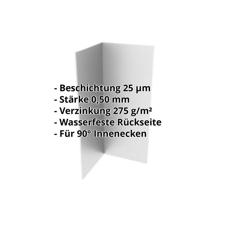 Innenecke | 100 x 100 x 2000 mm | Stahl 0,50 mm | 25 µm Polyester | 9006 - Weißaluminium #2