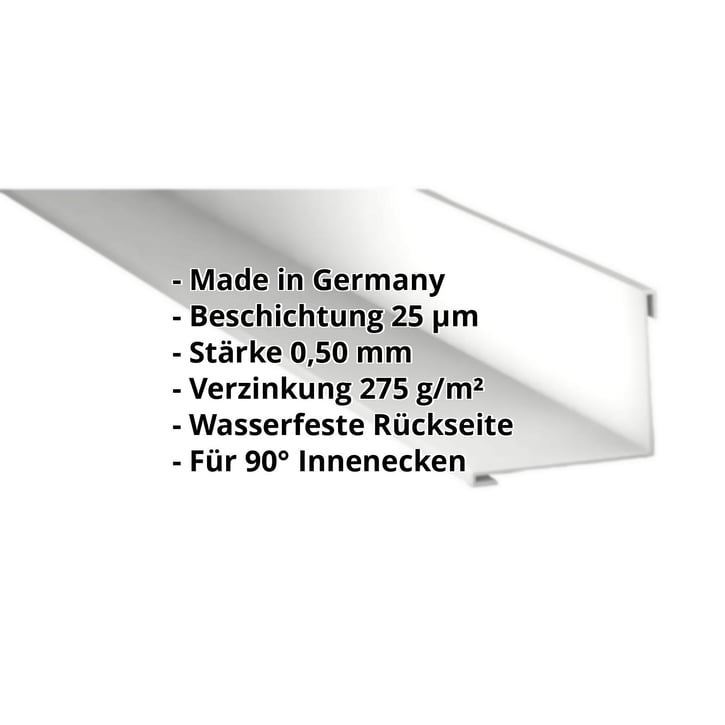 Innenecke | 115 x 115 x 2000 mm | Stahl 0,50 mm | 25 µm Polyester | 7035 - Lichtgrau #2