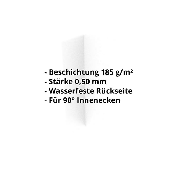 Innenecke | 150 x 150 x 2000 mm | Stahl 0,50 mm | Aluzink | Blank Aluminium #2
