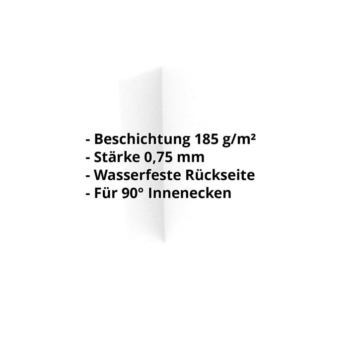 Innenecke | 150 x 150 x 2000 mm | Stahl 0,75 mm | Aluzink | Blank Aluminium #2
