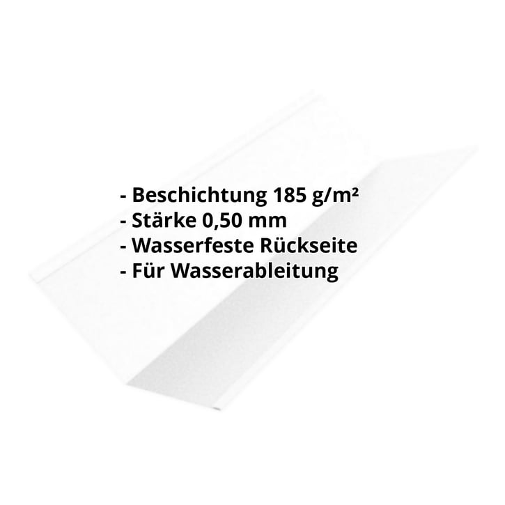 Kehlblech | 195 x 195 x 2000 mm | Stahl 0,50 mm | Aluzink | Blank Aluminium #2