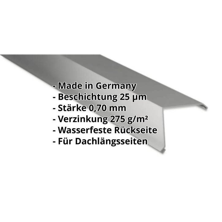 Ortgangwinkel | 150 x 150 mm | Aluminium 0,70 mm | 25 µm Polyester | 9007 - Graualuminium #2