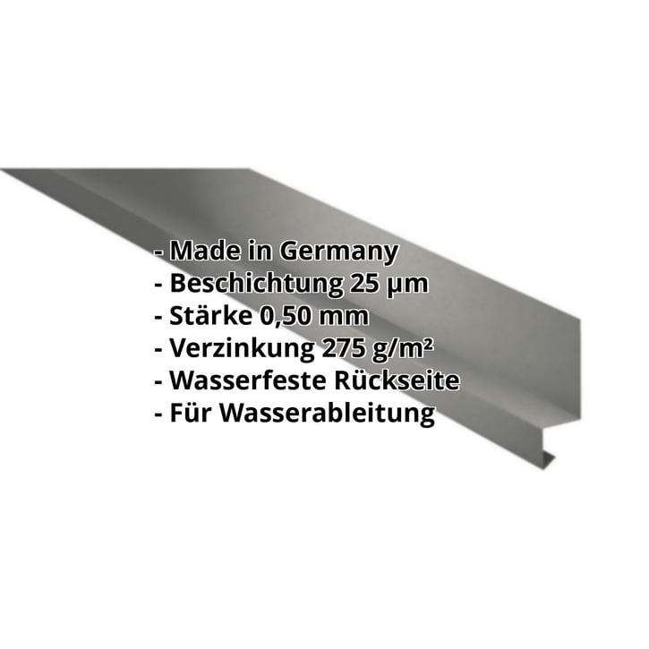 Sockelleiste | 50 x 25 x 20 mm | 100° | Stahl 0,50 mm | 25 µm Polyester | 9007 - Graualuminium #2