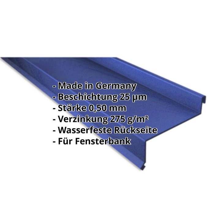 Sohlbank | 50 x 115 x 40 x 2000 mm | Stahl 0,50 mm | 25 µm Polyester | 5010 - Enzianblau #2