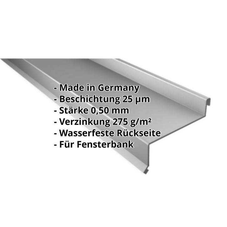 Sohlbank | 50 x 115 x 40 x 2000 mm | Stahl 0,50 mm | 25 µm Polyester | 9006 - Weißaluminium #2
