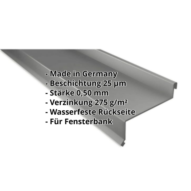 Sohlbank | 50 x 115 x 40 x 2000 mm | Stahl 0,50 mm | 25 µm Polyester | 9007 - Graualuminium #2