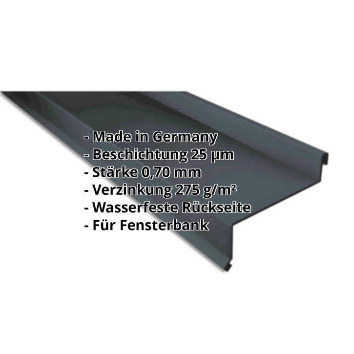 Sohlbank | 50 x 115 x 40 x 2000 mm | Aluminium 0,70 mm | 25 µm Polyester | 7016 - Anthrazitgrau #2