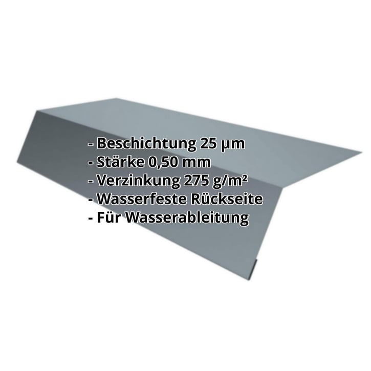 Traufenblech | 125 x 70 x 2000 mm | Stahl 0,50 mm | 25 µm Polyester | 7000 - Fehgrau #2