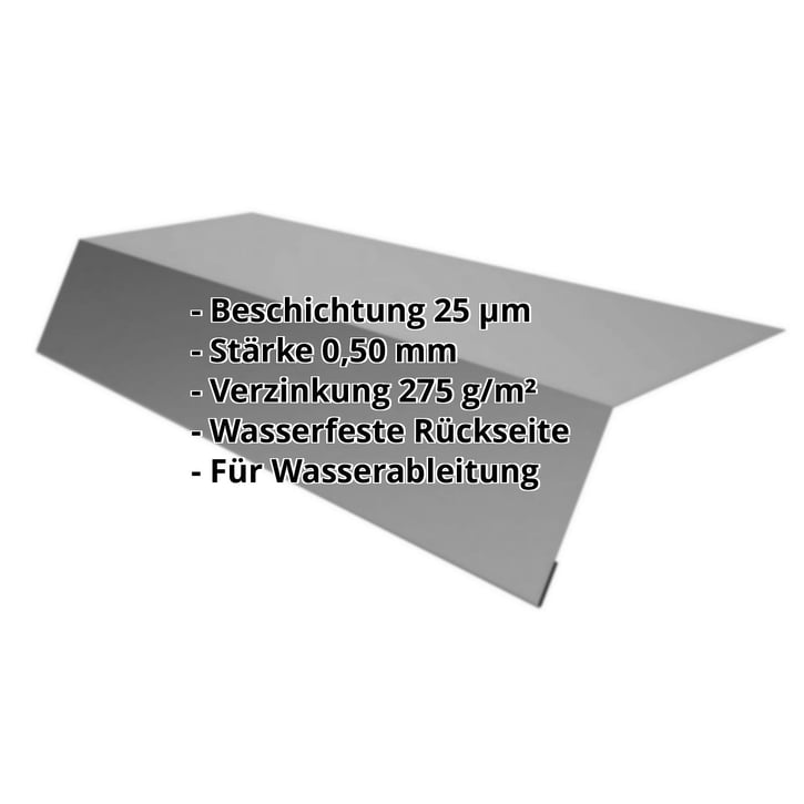Traufenblech | 125 x 70 x 2000 mm | Stahl 0,50 mm | 25 µm Polyester | 9007 - Graualuminium #2