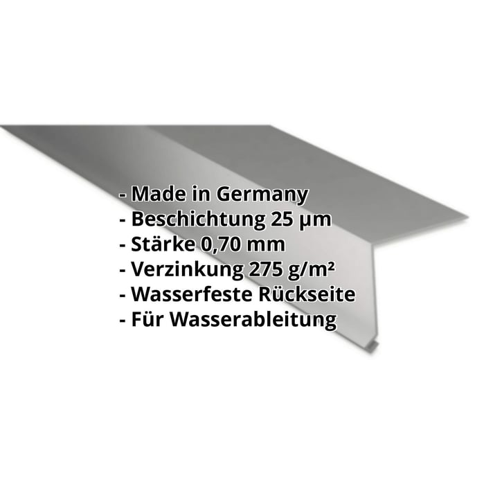 Traufenblech | 50 x 50 mm | 100° | Aluminium 0,70 mm | 25 µm Polyester | 9007 - Graualuminium #2