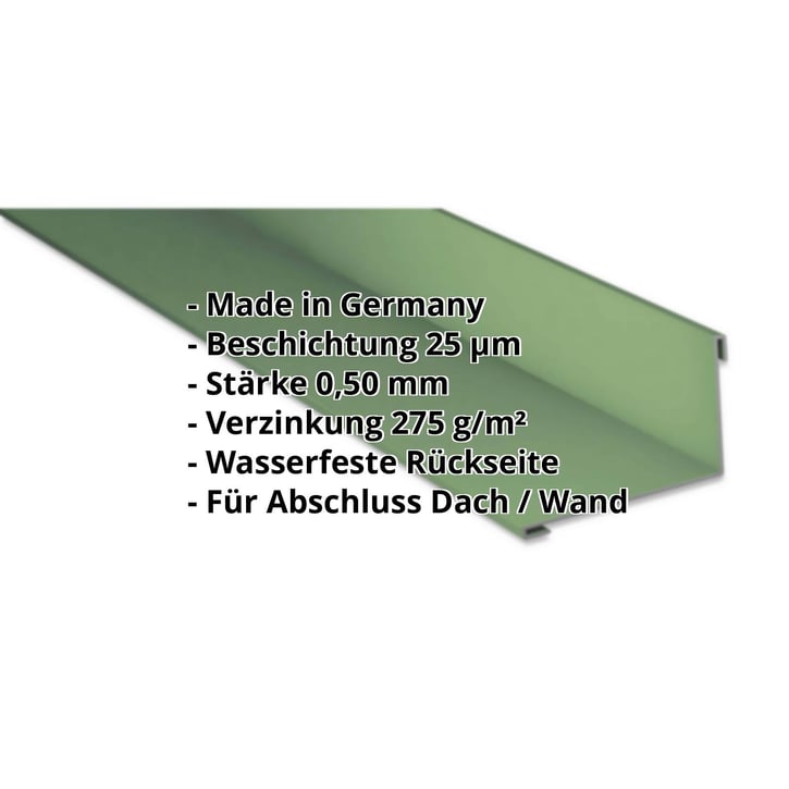 Wandanschluss | 160 x 115 mm | 95° | Stahl 0,50 mm | 25 µm Polyester | 6011 - Resedagrün #2