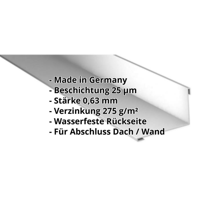 Wandanschluss | 160 x 115 mm | 95° | Stahl 0,63 mm | 25 µm Polyester | 9006 - Weißaluminium #2