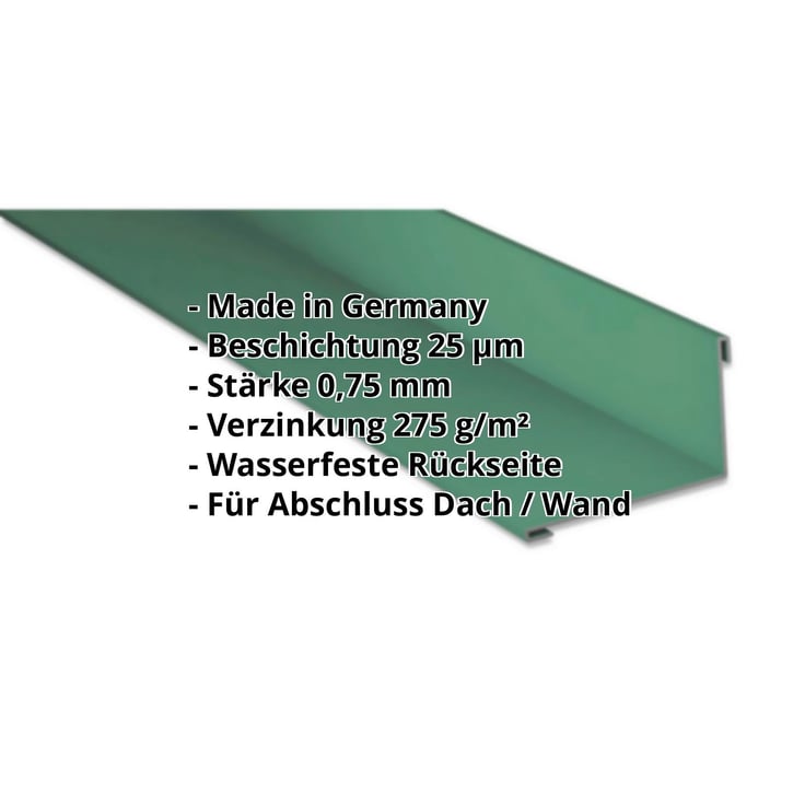 Wandanschluss | 160 x 115 mm | 95° | Stahl 0,75 mm | 25 µm Polyester | 6020 - Chromoxidgrün #2