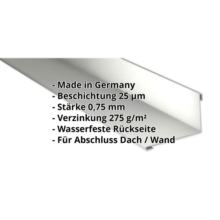 Wandanschluss | 160 x 115 mm | 95° | Stahl 0,75 mm | 25 µm Polyester | 9002 - Grauweiß #2