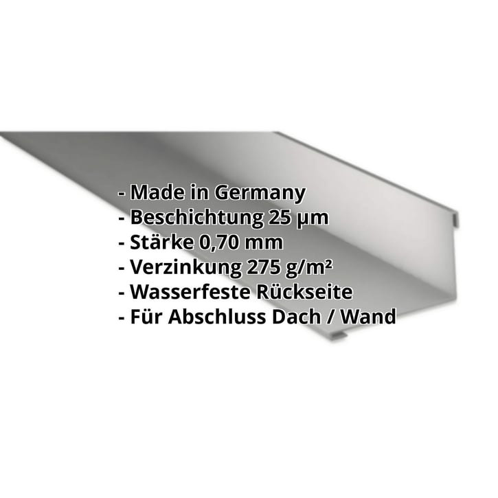 Wandanschluss | 160 x 115 mm | 95° | Aluminium 0,70 mm | 25 µm Polyester | 9007 - Graualuminium #2