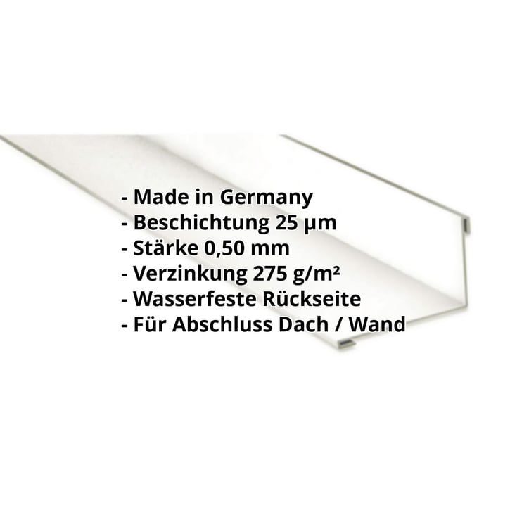 Wandanschluss | 220 x 150 mm | 95° | Stahl 0,50 mm | 25 µm Polyester | 9010 - Reinweiß #2