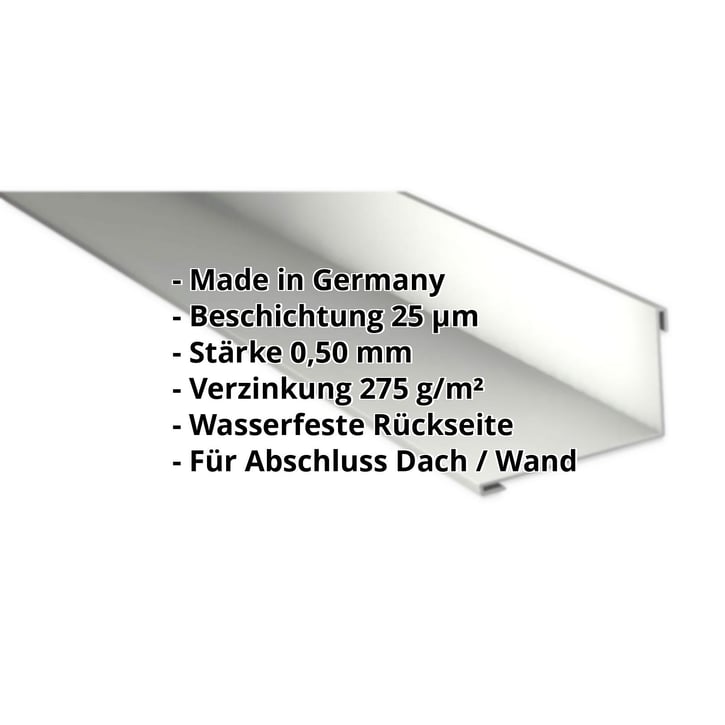 Wandanschluss | 220 x 150 mm | 95° | Stahl 0,50 mm | 25 µm Polyester | 9002 - Grauweiß #2