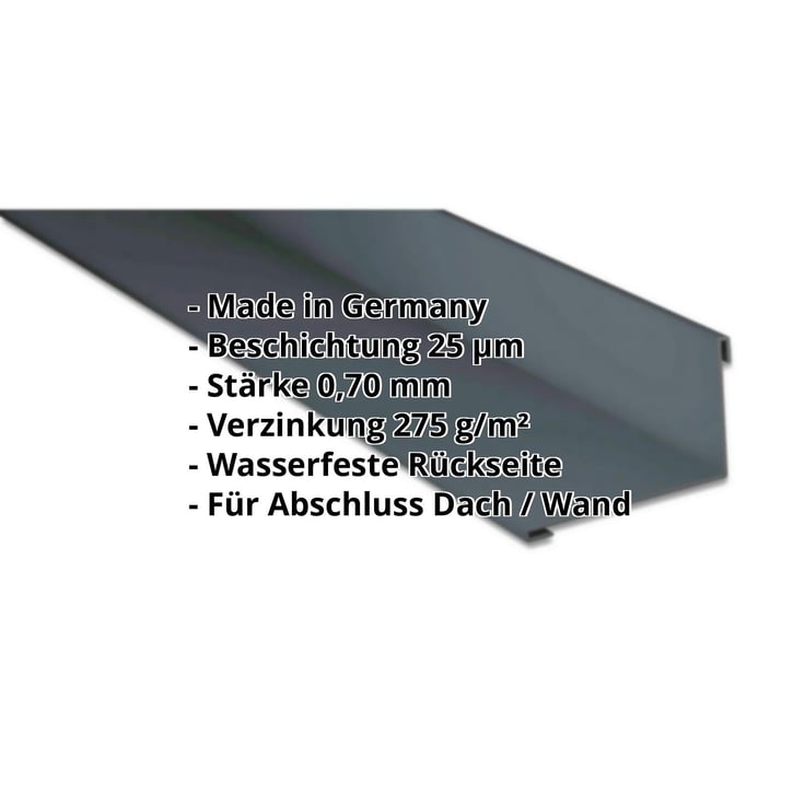 Wandanschluss | 220 x 150 mm | 95° | Aluminium 0,70 mm | 25 µm Polyester | 7016 - Anthrazitgrau #2