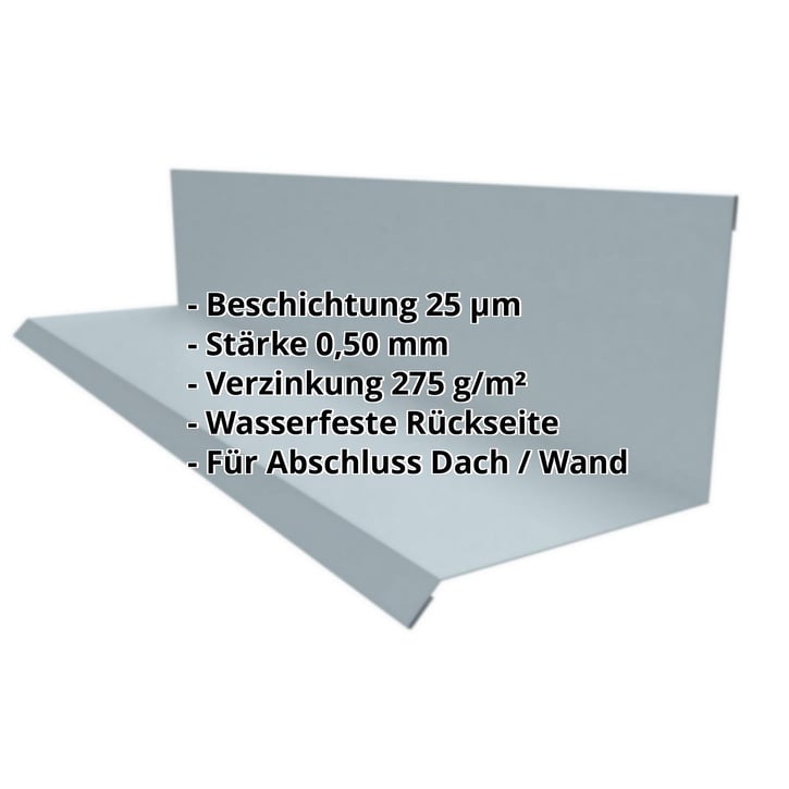 Wandanschluss | Typ 2 | 100 x 110 x 2000 mm | 90° | Stahl 0,50 mm | 25 µm Polyester | 7000 - Fehgrau #2