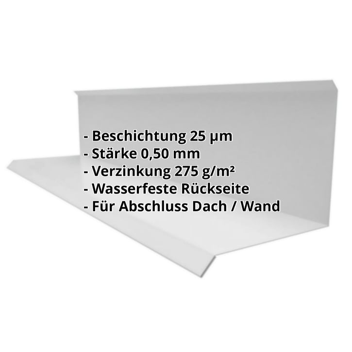 Wandanschluss | Typ 3 | 100 x 110 x 2000 mm | 90° | Stahl 0,50 mm | 25 µm Polyester | 9006 - Weißaluminium #2