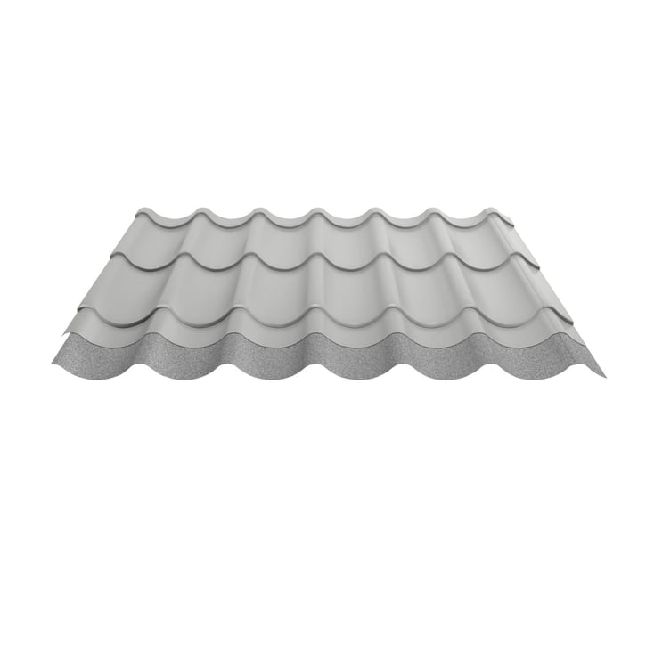 Pfannenblech 2/1060 | Anti-Tropf 1000 g/m² | Stahl 0,50 mm | 25 µm Polyester | 9006 - Weißaluminium #4