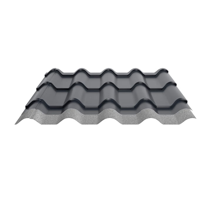 Pfannenblech EUROPA | Anti-Tropf 1000 g/m² | Stahl 0,50 mm | 25 µm Polyester | 7016 - Anthrazitgrau #4