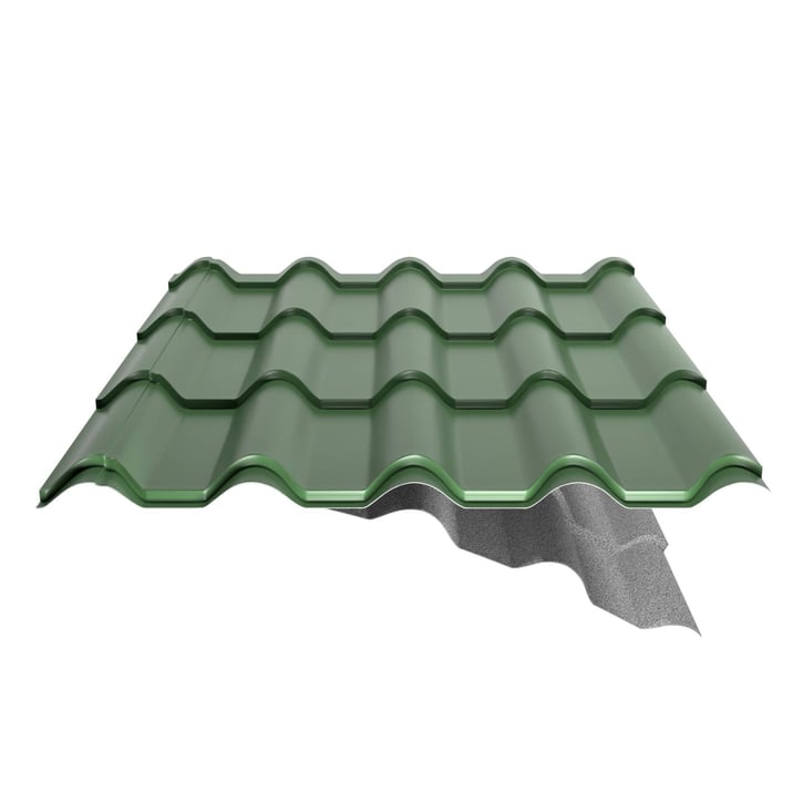 Pfannenblech EUROPA | Anti-Tropf 1000 g/m² | Stahl 0,63 mm | 25 µm Polyester | 6002 - Laubgrün #5