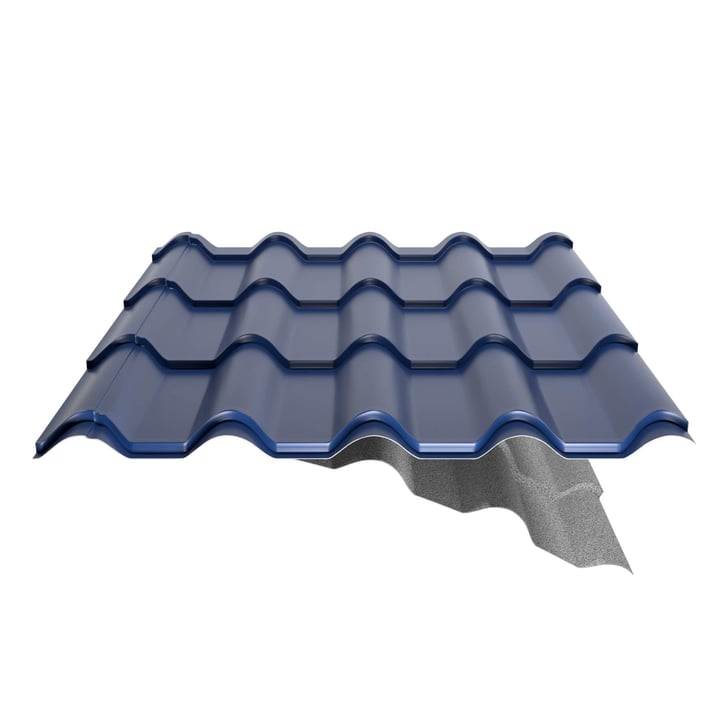 Pfannenblech EUROPA | Anti-Tropf 700 g/m² | Stahl 0,63 mm | 25 µm Polyester | 5010 - Enzianblau #4