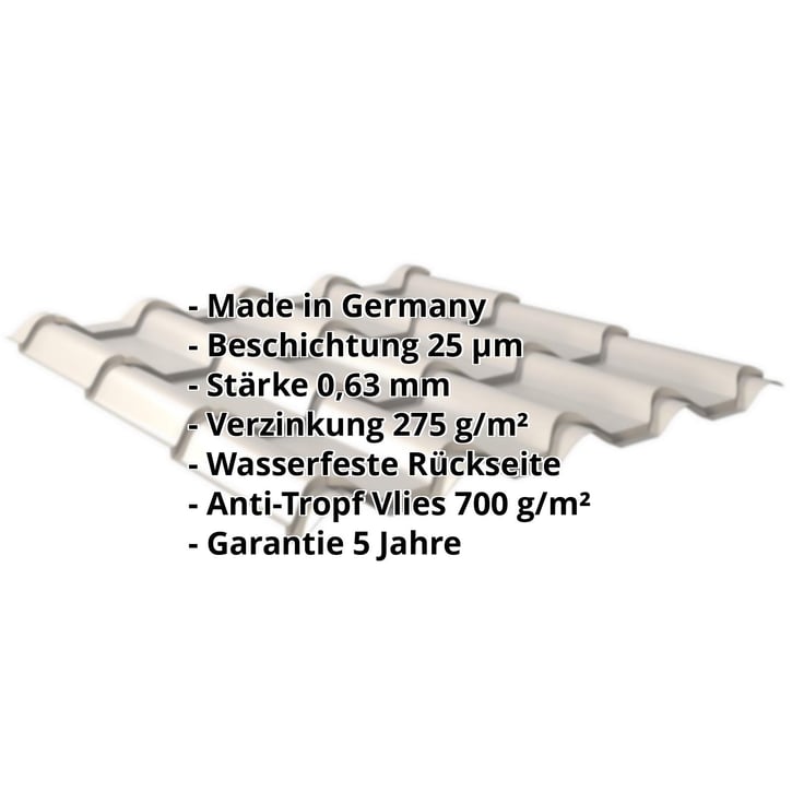 Pfannenblech EUROPA | Anti-Tropf 700 g/m² | Stahl 0,63 mm | 25 µm Polyester | 7035 - Lichtgrau #2