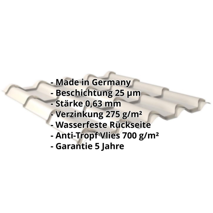 Pfannenblech EUROPA | Anti-Tropf 700 g/m² | Stahl 0,63 mm | 25 µm Polyester | 9006 - Weißaluminium #2