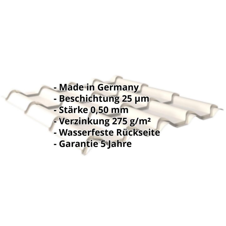 Pfannenblech EUROPA | Stahl 0,50 mm | 25 µm Polyester | 9010 - Reinweiß #2