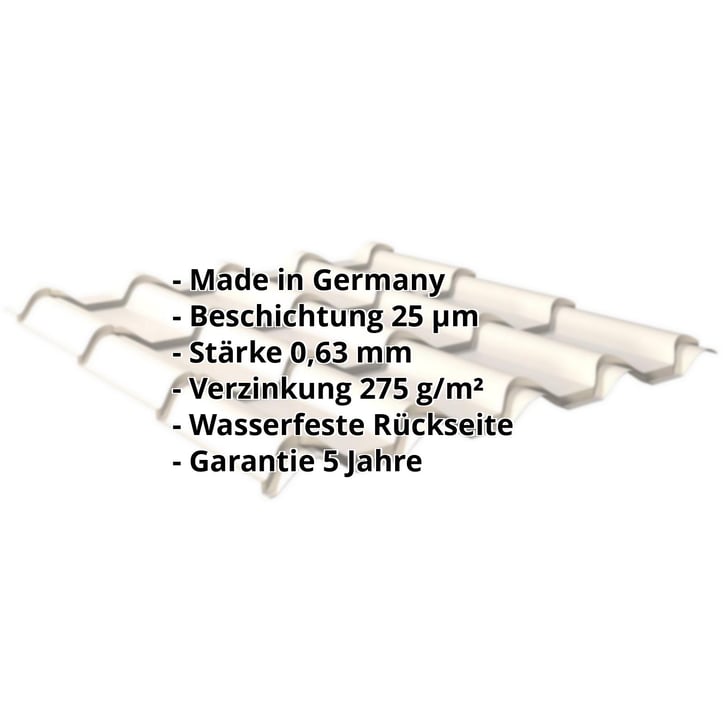 Pfannenblech EUROPA | Stahl 0,63 mm | 25 µm Polyester | 9010 - Reinweiß #2