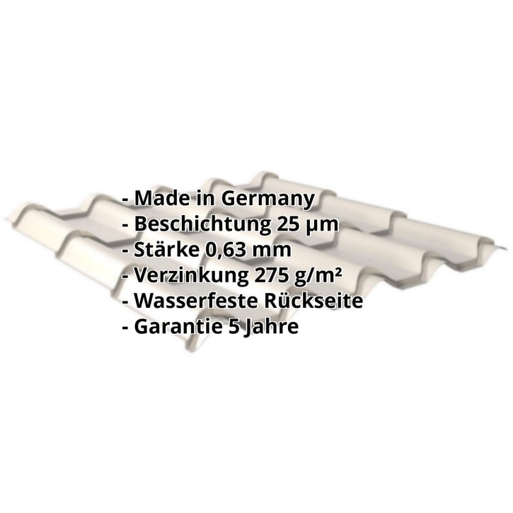 Pfannenblech EUROPA | Stahl 0,63 mm | 25 µm Polyester | 9002 - Grauweiß #2