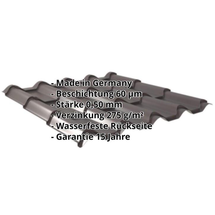 Pfannenblech EUROPA | Stahl 0,50 mm | 60 µm TTHD | 8017 - Schokoladenbraun #2