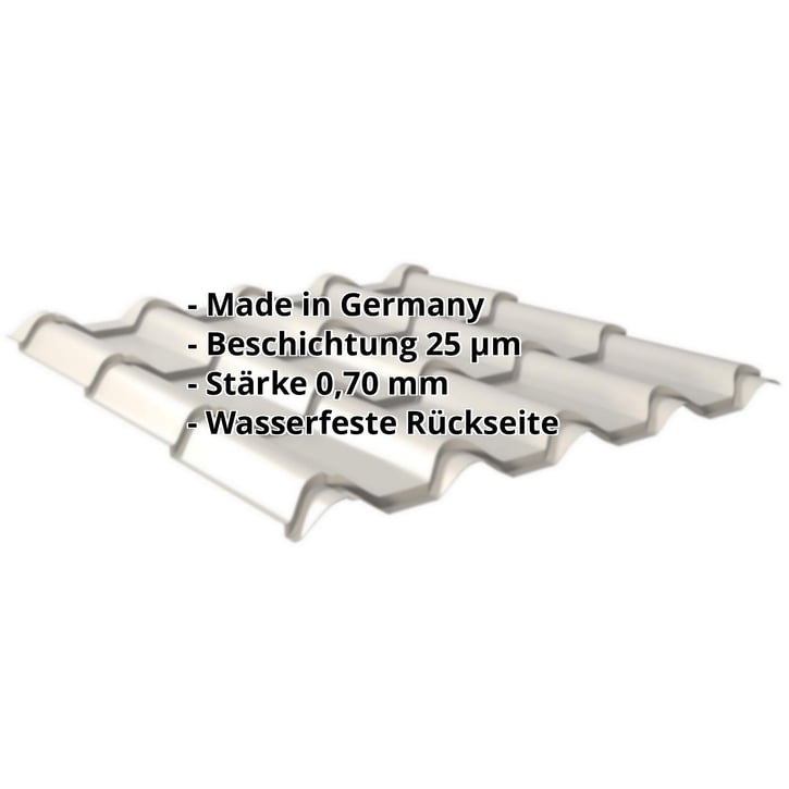 Pfannenblech EUROPA | Aluminium 0,70 mm | 25 µm Polyester | 9006 - Weißaluminium #2