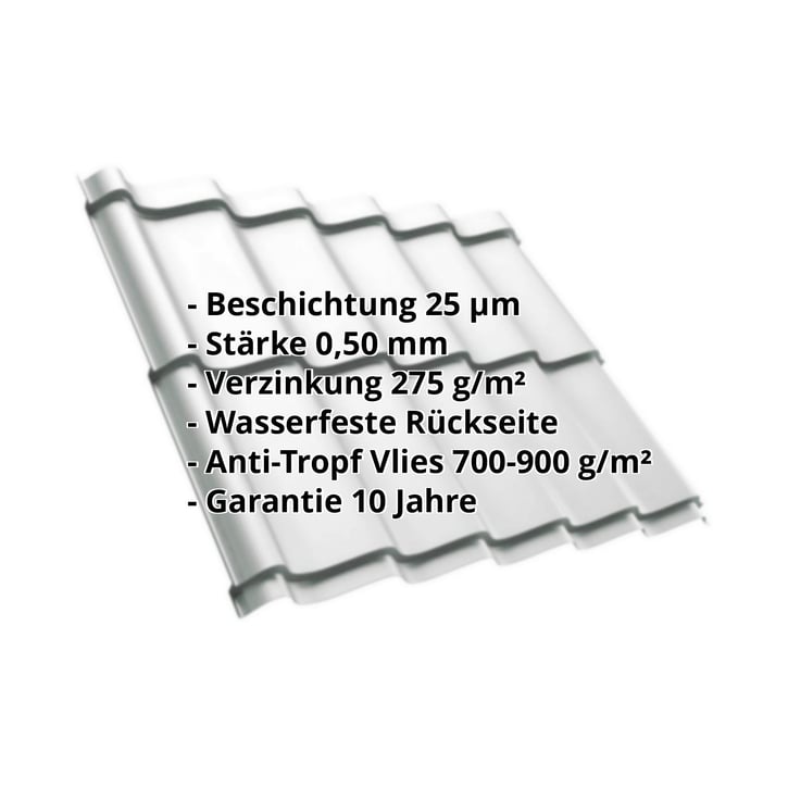 Pfannenblech Szafir 350/15 | Anti-Tropf 700 g/m² | Stahl 0,50 mm | 25 µm Polyester | 7035 - Lichtgrau #2