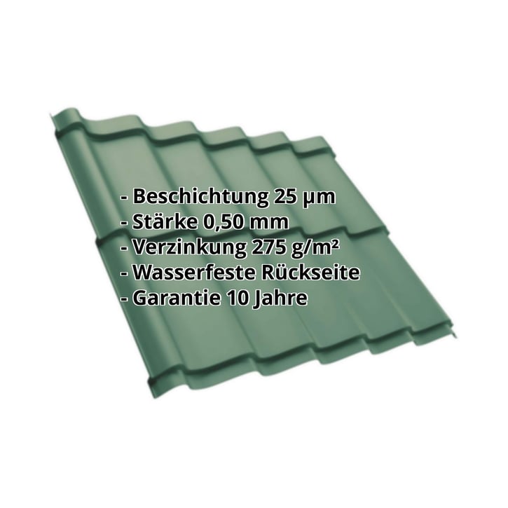 Pfannenblech Szafir 350/15 | Stahl 0,50 mm | 25 µm Polyester | 6005 - Moosgrün #2