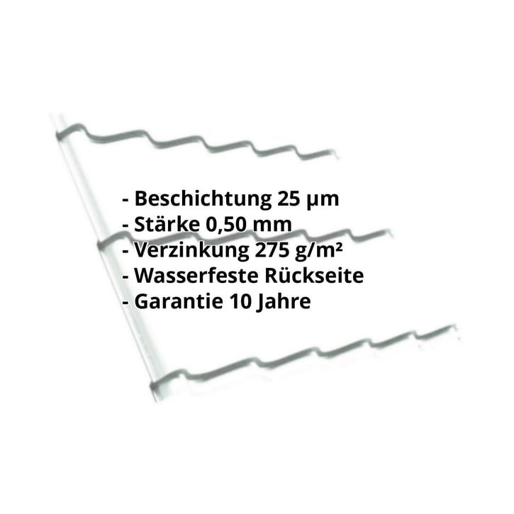 Pfannenblech Szafir 350/15 | Stahl 0,50 mm | 25 µm Polyester | 9010 - Reinweiß #2