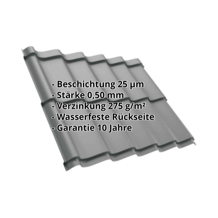 Pfannenblech Szafir 350/15 | Stahl 0,50 mm | 25 µm Polyester | 9007 - Graualuminium #2