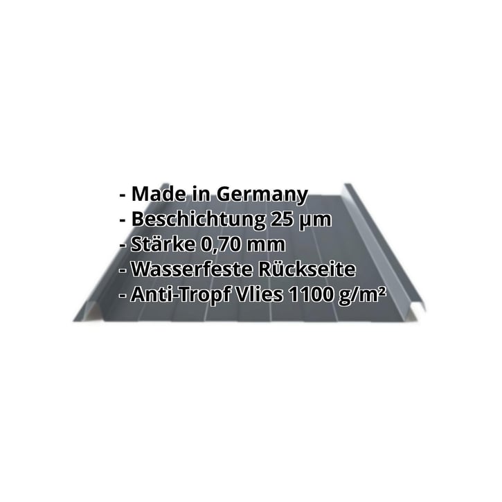 Stehfalzblech 33/500-LR | Dach | Anti-Tropf 1000 g/m² | Aluminium 0,70 mm | 25 µm Polyester | 7016 - Anthrazitgrau #2