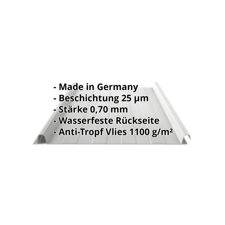 Stehfalzblech 33/500-LR | Dach | Anti-Tropf 1000 g/m² | Aluminium 0,70 mm | 25 µm Polyester | 9006 - Weißaluminium #2