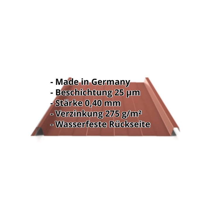 Stehfalzblech 33/500-LR | Dach | Sonderposten | Stahl 0,40 mm | 25 µm Polyester | 8012 - Rotbraun #2
