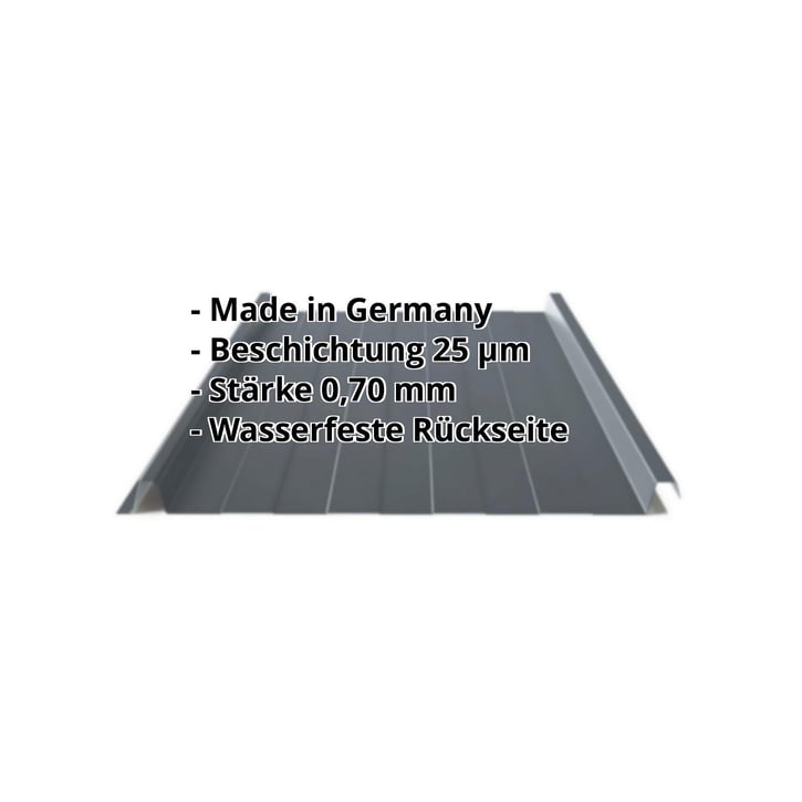 Stehfalzblech 33/500-LR | Dach | Aluminium 0,70 mm | 25 µm Polyester | 7016 - Anthrazitgrau #2