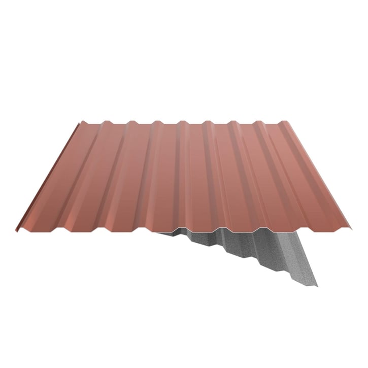 Trapezblech 20/1100 | Dach | Anti-Tropf 1000 g/m² | Aktionsblech | Stahl 0,75 mm | 25 µm Polyester | 8004 - Kupferbraun #6