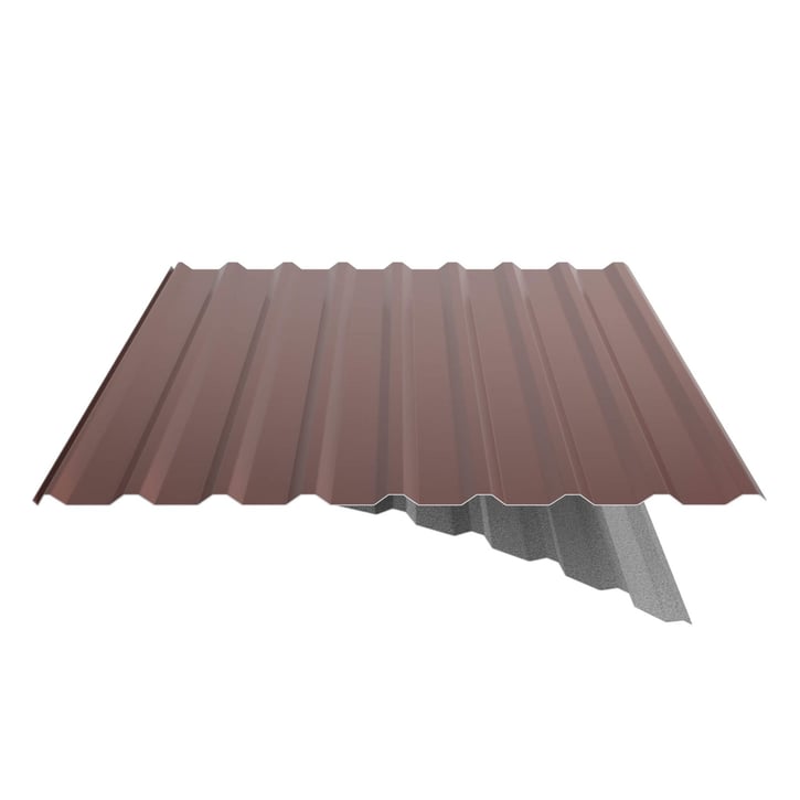 Trapezblech 20/1100 | Dach | Anti-Tropf 1000 g/m² | Aluminium 0,70 mm | 25 µm Polyester | 8012 - Rotbraun #6