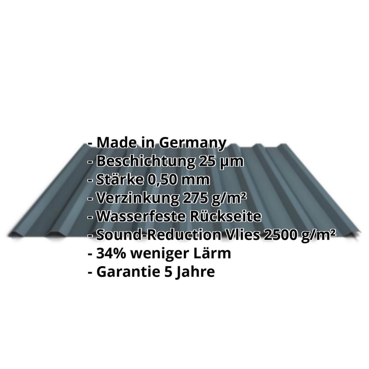 Trapezblech 20/1100 | Dach | Anti-Tropf 2400 g/m² | Aktionsblech | Stahl 0,75 mm | 25 µm Polyester | 7016 - Anthrazitgrau #2