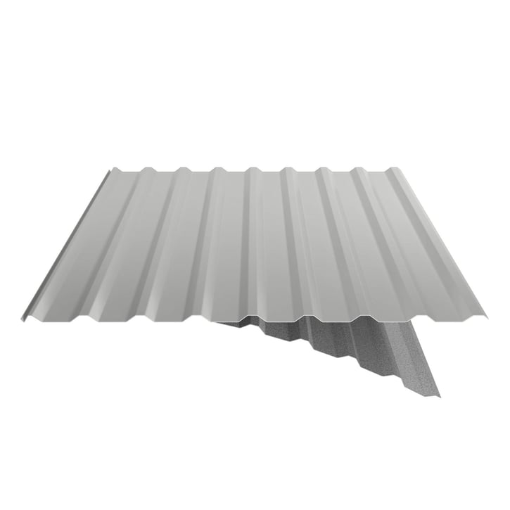 Trapezblech 20/1100 | Dach | Anti-Tropf 2400 g/m² | Stahl 0,63 mm | 25 µm Polyester | 9006 - Weißaluminium #5
