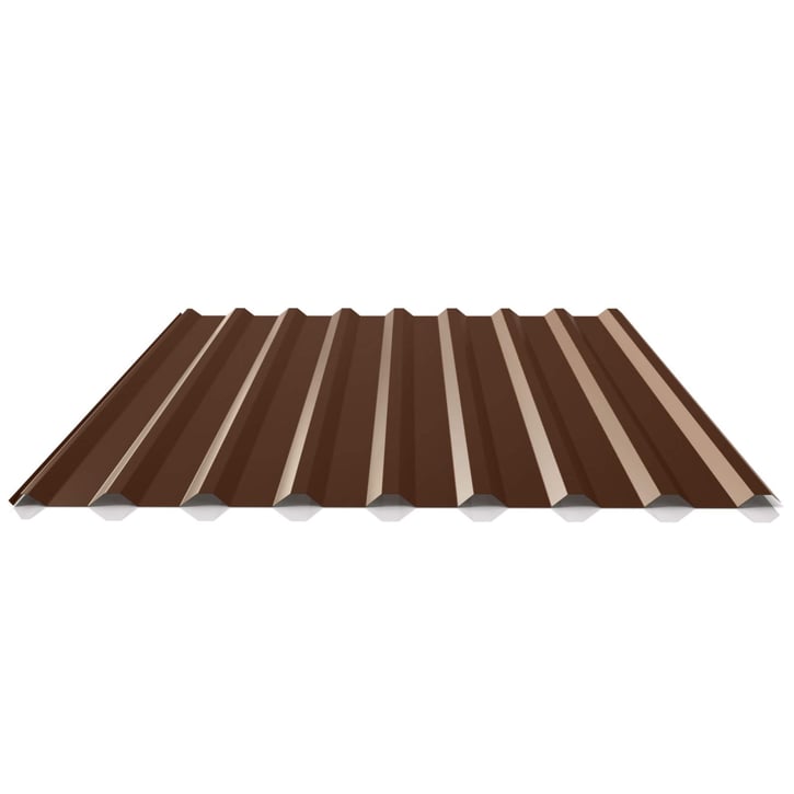 Trapezblech 20/1100 | Dach | Anti-Tropf 2400 g/m² | Stahl 0,75 mm | 25 µm Polyester | 8011 - Nussbraun #1