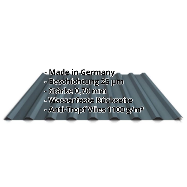 Trapezblech 20/1100 | Dach | Anti-Tropf 700 g/m² | Aluminium 0,70 mm | 25 µm Polyester | 7016 - Anthrazitgrau #2