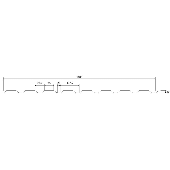 Trapezblech 20/1100 | Wand | Sonderposten | Stahl 0,40 mm | 25 µm Polyester | 6020 - Chromoxidgrün #6